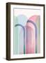 Mid Century Arches Pastel Rainbows 1-Urban Epiphany-Framed Art Print