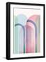 Mid Century Arches Pastel Rainbows 1-Urban Epiphany-Framed Art Print