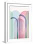 Mid Century Arches Pastel Rainbows 1-Urban Epiphany-Framed Art Print