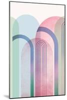 Mid Century Arches Pastel Rainbows 1-Urban Epiphany-Mounted Art Print
