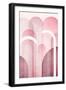 Mid Century Arches Pink Burgundy 1-Urban Epiphany-Framed Art Print