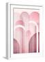 Mid Century Arches Pink Burgundy 1-Urban Epiphany-Framed Art Print