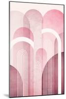 Mid Century Arches Pink Burgundy 1-Urban Epiphany-Mounted Art Print