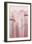 Mid Century Arches Pink Gray 1-Urban Epiphany-Framed Art Print