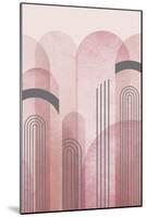 Mid Century Arches Pink Gray 1-Urban Epiphany-Mounted Art Print