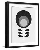 Mid Century Black Flower I-Eline Isaksen-Framed Art Print