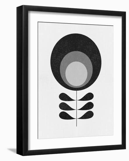 Mid Century Black Flower I-Eline Isaksen-Framed Art Print