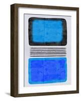 Mid Century Blue and Light Blue Study-Eline Isaksen-Framed Art Print