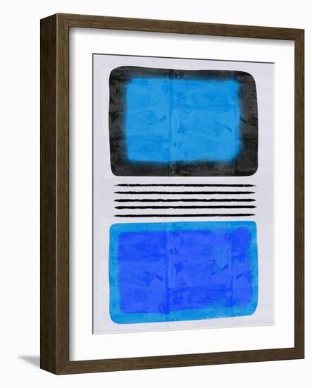 Mid Century Blue and Light Blue Study-Eline Isaksen-Framed Art Print