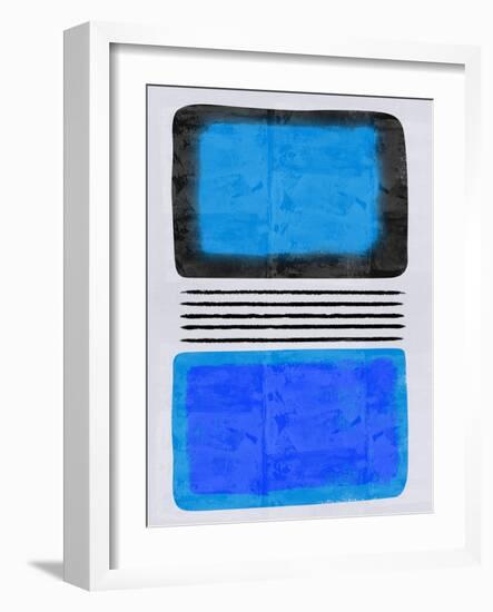 Mid Century Blue and Light Blue Study-Eline Isaksen-Framed Art Print