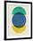 Mid Century Blue Circle and Half Moons-Eline Isaksen-Framed Art Print