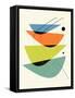 Mid Century Floating Bowls V-Eline Isaksen-Framed Stretched Canvas