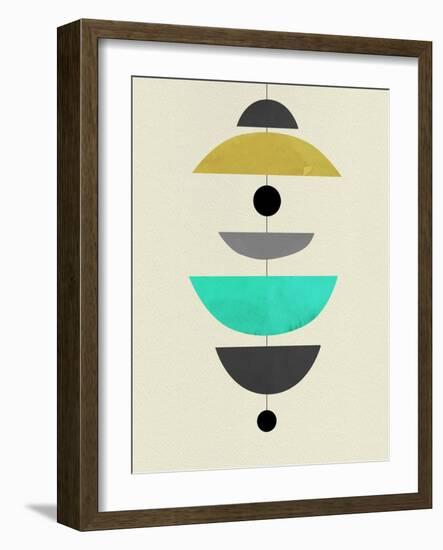 Mid Century Floating Shapes II-Eline Isaksen-Framed Art Print