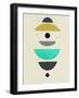 Mid Century Floating Shapes II-Eline Isaksen-Framed Art Print