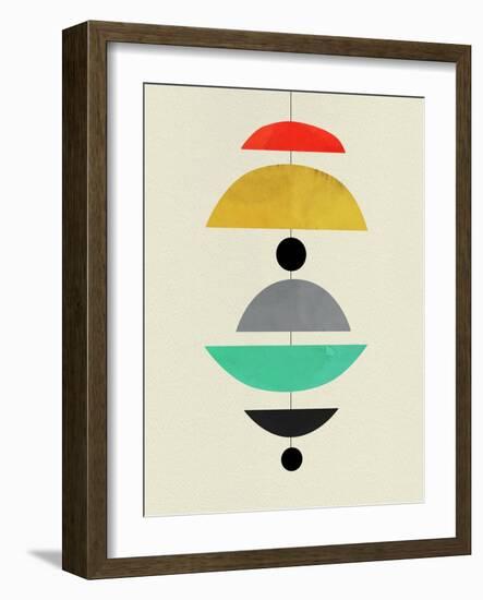 Mid Century Floating Shapes-Eline Isaksen-Framed Art Print