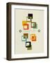 Mid Century Floating Square Shapes-Eline Isaksen-Framed Art Print