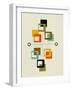 Mid Century Floating Square Shapes-Eline Isaksen-Framed Art Print