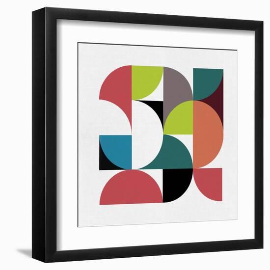 Mid Century Geometric Collage IV-Eline Isaksen-Framed Art Print