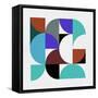 Mid Century Geometric Collage V-Eline Isaksen-Framed Stretched Canvas