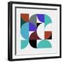 Mid Century Geometric Collage V-Eline Isaksen-Framed Art Print