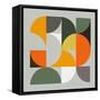 Mid Century Geometric Collage-Eline Isaksen-Framed Stretched Canvas