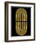 Mid Century Gold Shape on Black-Eline Isaksen-Framed Art Print
