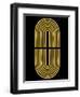 Mid Century Gold Shape on Black-Eline Isaksen-Framed Art Print