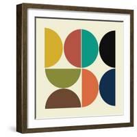 Mid Century Half Circles Collage-Eline Isaksen-Framed Art Print