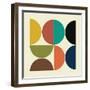 Mid Century Half Circles Collage-Eline Isaksen-Framed Art Print