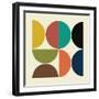 Mid Century Half Circles Collage-Eline Isaksen-Framed Art Print