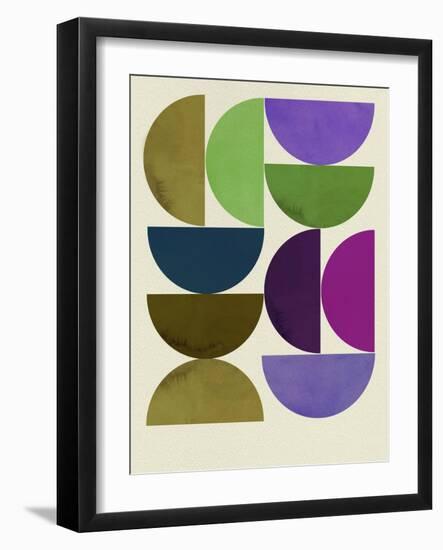 Mid Century Half Moon Collage I-Eline Isaksen-Framed Art Print