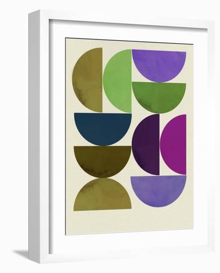 Mid Century Half Moon Collage I-Eline Isaksen-Framed Art Print