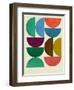 Mid Century Half Moon Collage-Eline Isaksen-Framed Art Print