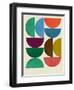 Mid Century Half Moon Collage-Eline Isaksen-Framed Art Print