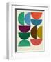 Mid Century Half Moon Collage-Eline Isaksen-Framed Art Print