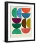 Mid Century Half Moon Collage-Eline Isaksen-Framed Art Print