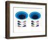 Mid Century Modern Blue Flower II-Anita Nilsson-Framed Art Print