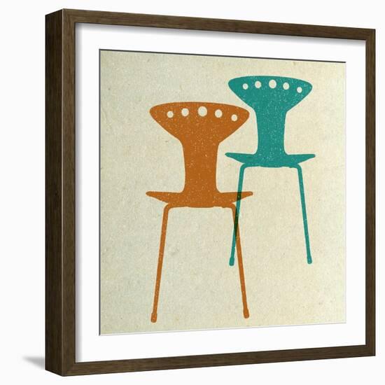 Mid Century Modern Chairs II-Anita Nilsson-Framed Art Print