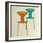 Mid Century Modern Chairs II-Anita Nilsson-Framed Art Print