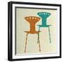 Mid Century Modern Chairs II-Anita Nilsson-Framed Art Print