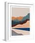 Mid Century Modern Minimalist Art Print. Abstract Contemporary Aesthetic Backgrounds Landscapes Set-ginasonya-Framed Photographic Print