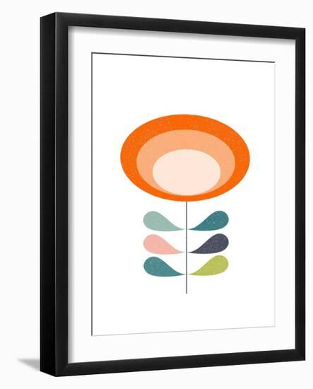 Mid Century Modern Orange Flower-Anita Nilsson-Framed Art Print