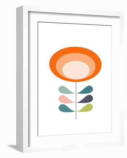 Mid Century Modern Orange Flower-Anita Nilsson-Framed Art Print