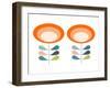 Mid Century Modern Orange Flowers-Anita Nilsson-Framed Art Print