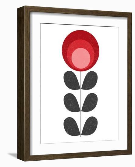 Mid Century Modern Red Flower II-Anita Nilsson-Framed Art Print