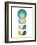 Mid Century Modern Teal Flower I-Anita Nilsson-Framed Art Print