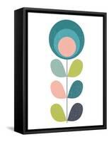 Mid Century Modern Teal Flower I-Anita Nilsson-Framed Stretched Canvas