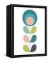 Mid Century Modern Teal Flower I-Anita Nilsson-Framed Stretched Canvas