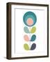 Mid Century Modern Teal Flower I-Anita Nilsson-Framed Art Print