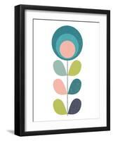 Mid Century Modern Teal Flower I-Anita Nilsson-Framed Art Print